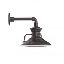 Montclair Light Works GNN142-51-L12 - 12" Homestead shade, LED Straight Arm Wall mount, Architectural Bronze