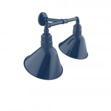 Montclair Light Works GNR103-50-L12 - Angle 12" 2-Light LED Straight Arm Wall Light in Navy