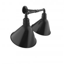 Montclair Light Works GNR104-41 - Angle 14" 2-Light Straight Arm Wall Light in Black