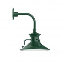 Montclair Light Works GNT142-42-L12 - 12" Homestead shade, LED Curved Arm Wall mount, Forest Green