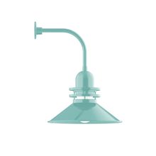 Montclair Light Works GNU152-48 - 20" Atomic shade, Curved Arm wall mount, Sea Green