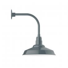 Montclair Light Works GNU184-40 - 16" Warehouse shade, Curved Arm wall mount, Slate Gray