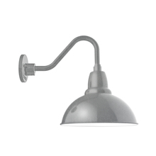 Montclair Light Works GNV106-49 - 12" Cafe shade, Gooseneck wall mount, Painted Galvanized