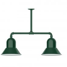 Montclair Light Works MSD123-42-L12 - 12" Prima, 2-light LED Stem Hung Pendant, Forest Green