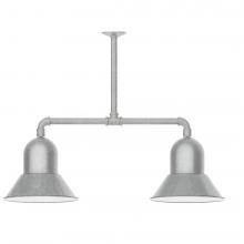 Montclair Light Works MSD123-49-T48-L12 - 12" Prima, 2-light LED Stem Hung Pendant, Painted Galvanized