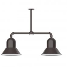 Montclair Light Works MSD123-51-T36-L12 - 12" Prima, 2-light LED Stem Hung Pendant, Architectural Bronze