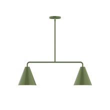 Montclair Light Works MSG420-22-L10 - 2-Light Axis Linear LED Pendant, Fern Green