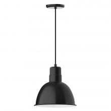 Montclair Light Works PEB116-41-L12 - 12" Deep Bowl shade, LED Pendant with black cord and canopy, Black