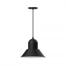 Montclair Light Works PEB124-41-L13 - 14" Prima shade, LED Pendant with black cord and canopy, Black