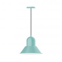 Montclair Light Works PEB124-48-C21-L13 - 14" Prima shade, LED Pendant with white cord and canopy, Sea Green