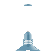 Montclair Light Works PEB150-54-C21 - 16" Atomic shade, pendant with white cord and canopy, Light Blue