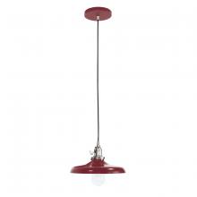 Montclair Light Works PEB401-55-96 - Uno 10" Pendant,  Barn Red with Brushed Nickel hardware