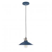 Montclair Light Works PEB404-50-96 - Uno 10" Pendant,  Navy with Brushed Nickel hardware