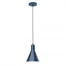 Montclair Light Works PEB416-50-C02-L10 - 8" J-Series shade, black solid fabric cord with canopy, Navy