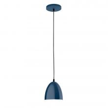 Montclair Light Works PEB417-50-C02-L10 - 6" J-Series shade, black solid fabric cord with canopy, Navy