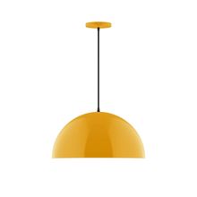 Montclair Light Works PEB433-21-C21-L13 - 18" Axis Dome LED Pendant, white cord with canopy, Bright Yellow