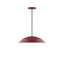 Montclair Light Works PEB438-55-C21-L13 - 16" Axis Half Dome LED Pendant, white cord with canopy, Barn Red