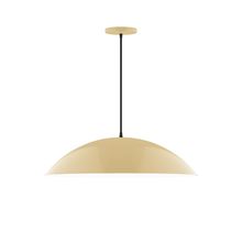 Montclair Light Works PEB439-17-C25-L14 - 24" Axis Half Dome LED Pendant, polished copper fabric cord with canopy, Ivory