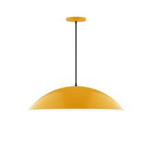 Montclair Light Works PEB439-21-C12-L14 - 24" Axis Half Dome LED Pendant, gray fabric cord with canopy, Bright Yellow