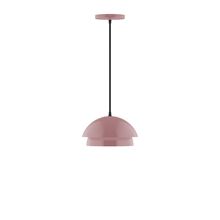 Montclair Light Works PEBX445-20-C25-L10 - 10" Nest LED Pendant, polished copper fabric cord with canopy, Mauve