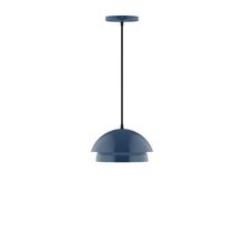 Montclair Light Works PEBX445-50-C24-L10 - 10" Nest LED Pendant, cool tweed fabric cord with canopy, Navy