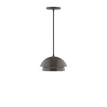 Montclair Light Works PEBX445-51-C24-L10 - 10" Nest LED Pendant, cool tweed fabric cord with canopy, Architectural Bronze