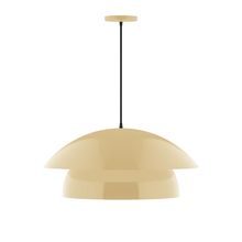 Montclair Light Works PEBX447-17-C12-L13 - 24" Nest LED Pendant, gray fabric cord with canopy, Ivory