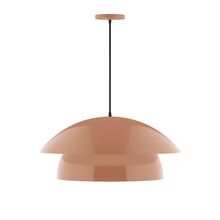 Montclair Light Works PEBX447-19-C12-L13 - 24" Nest LED Pendant, gray fabric cord with canopy, Terracotta