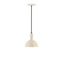 Montclair Light Works PEBX456-16-C12-L10 - 8" Stack Mini Dome LED Pendant, gray fabric cord with canopy, Cream