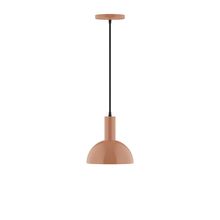 Montclair Light Works PEBX456-19-C24-L10 - 8" Stack Mini Dome LED Pendant, cool tweed fabric cord with canopy, Terracotta