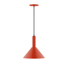 Montclair Light Works PEBX466-26-C21 - 12" Chase Pendant, white cord with canopy, Vermillion