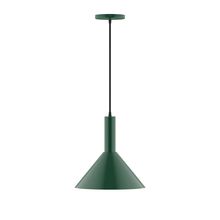 Montclair Light Works PEBX466-42-C21 - 12" Chase Pendant, white cord with canopy, Forest Green