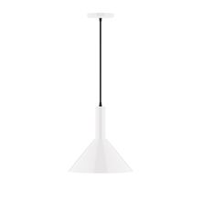 Montclair Light Works PEBX466-44-C21 - 12" Chase Pendant, white cord with canopy, White