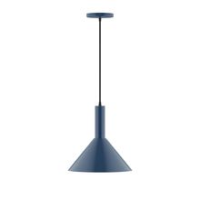 Montclair Light Works PEBX466-50-C21 - 12" Chase Pendant, white cord with canopy, Navy