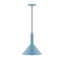 Montclair Light Works PEBX466-54-C21 - 12" Chase Pendant, white cord with canopy, Light Blue