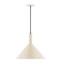 Montclair Light Works PEBX467-16-C21 - 18" Chase Pendant, white cord with canopy, Cream