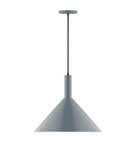 Montclair Light Works PEBX467-40-C21 - 18" Chase Pendant, white cord with canopy, Slate Gray
