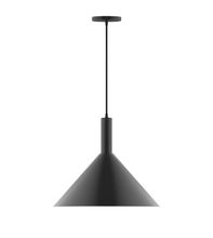 Montclair Light Works PEBX467-41-C21 - 18" Chase Pendant, white cord with canopy, Black