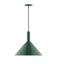 Montclair Light Works PEBX467-42-C21 - 18" Chase Pendant, white cord with canopy, Forest Green