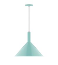 Montclair Light Works PEBX467-48-C21 - 18" Chase Pendant, white cord with canopy, Sea Green