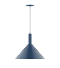 Montclair Light Works PEBX467-50-C21 - 18" Chase Pendant, white cord with canopy, Navy