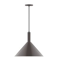 Montclair Light Works PEBX467-51-C21 - 18" Chase Pendant, white cord with canopy, Architectural Bronze