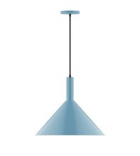 Montclair Light Works PEBX467-54-C21 - 18" Chase Pendant, white cord with canopy, Light Blue
