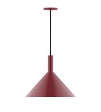 Montclair Light Works PEBX467-55-L13 - 18" Stack Cone LED Pendant, Barn Red