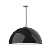 Montclair Light Works PEG231-41-44-L14 - 36" XL Choices Shallow Dome Shade, medium base, SS cable, black cord with canopy, Black