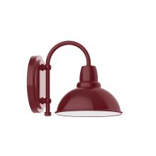 Montclair Light Works SCB105-55-W08-L10 - 8" Cafe shade, wall mount sconce with wire grill, Barn Red