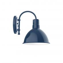 Montclair Light Works SCC115-50-W10-L12 - 10" Deep Bowl shade wall mount sconce with wire grill, Navy