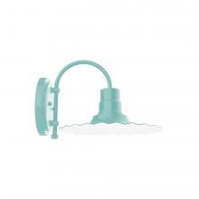 Montclair Light Works SCC158-48-G05 - 12" Radial shade, wall mount sconce with clear glass and guard, Sea Green