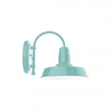 Montclair Light Works SCC181-48-G05 - 10" Warehouse shade, wall mount sconce with clear glass and guard, Sea Green