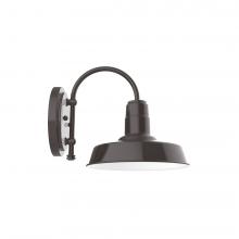 Montclair Light Works SCC181-51-G06 - 10" Warehouse shade, wall mount sconce with Frosted Glass and guard, Architectural Bronze